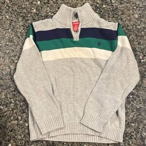IZOD Boys Striped Quarter Zip Sweater Size 7
